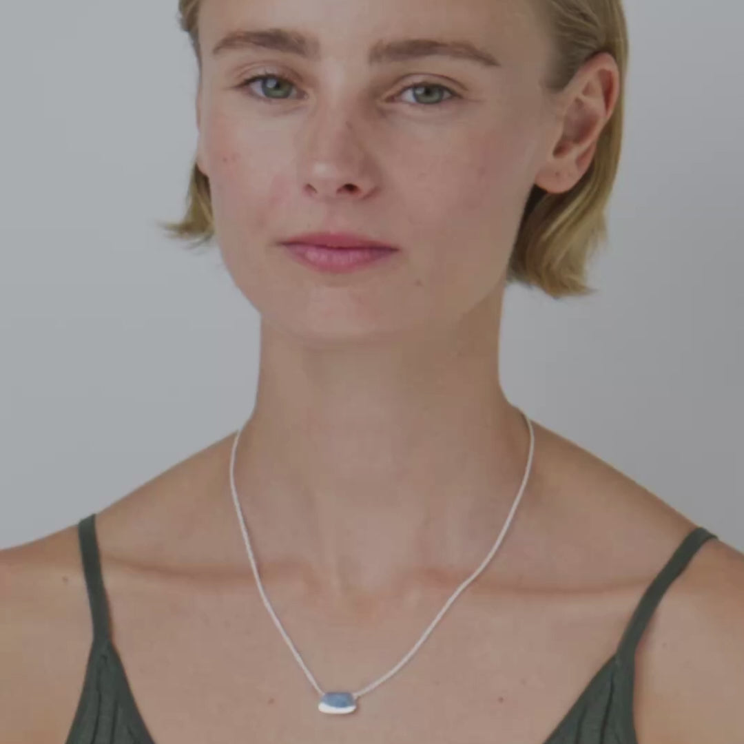 Aurum Single Slice Necklace, Sterling Silver