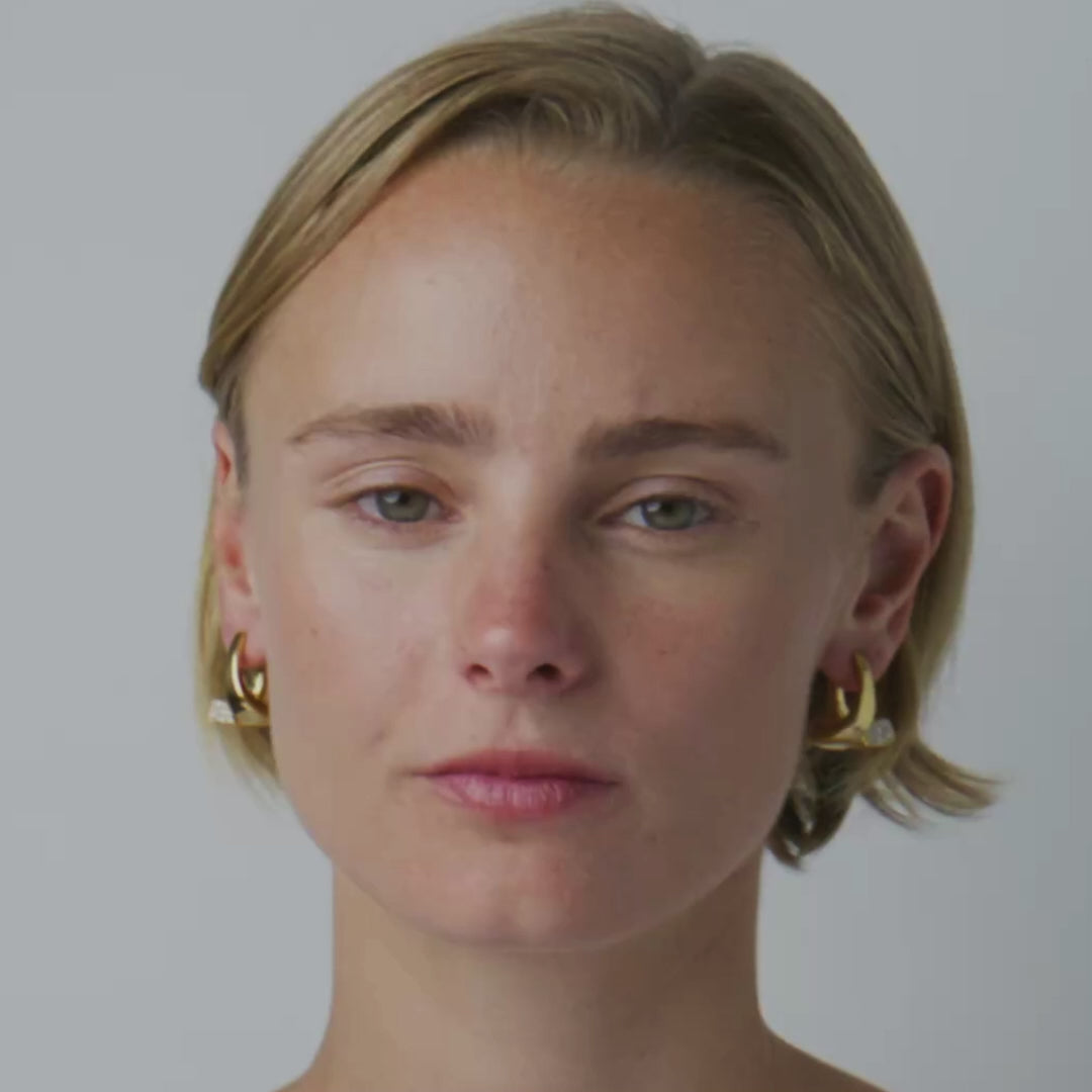 Aurum Twist Pavé Hoop Earrings, 18ct Yellow Gold