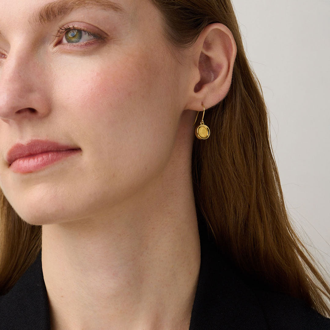 886 Royal Mint Earrings Britannia 1/40oz Drop Earring, 18ct Yellow Gold