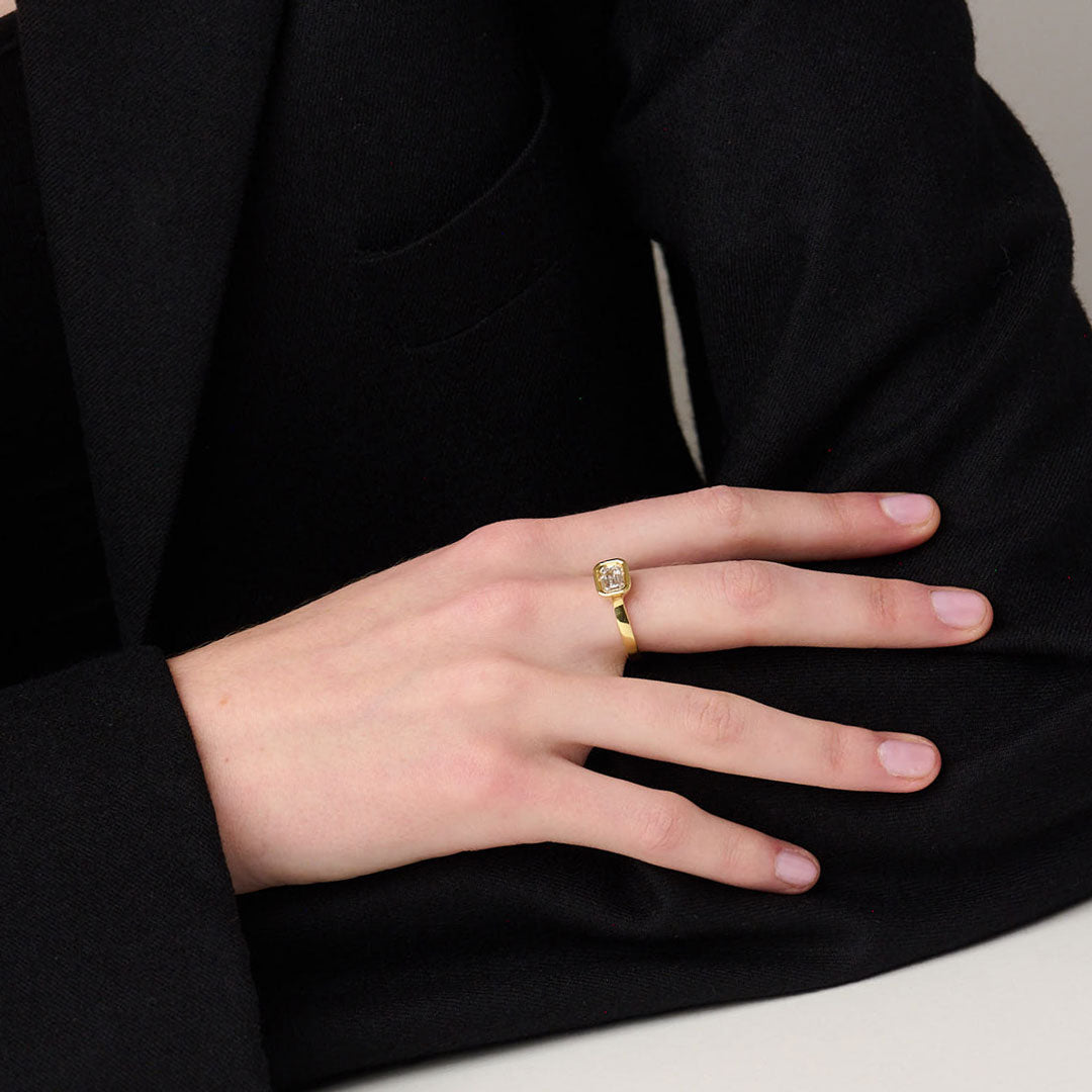 886 Royal Mint Rings Emerald Cut Diamond Engagement Ring, 18ct Yellow Gold