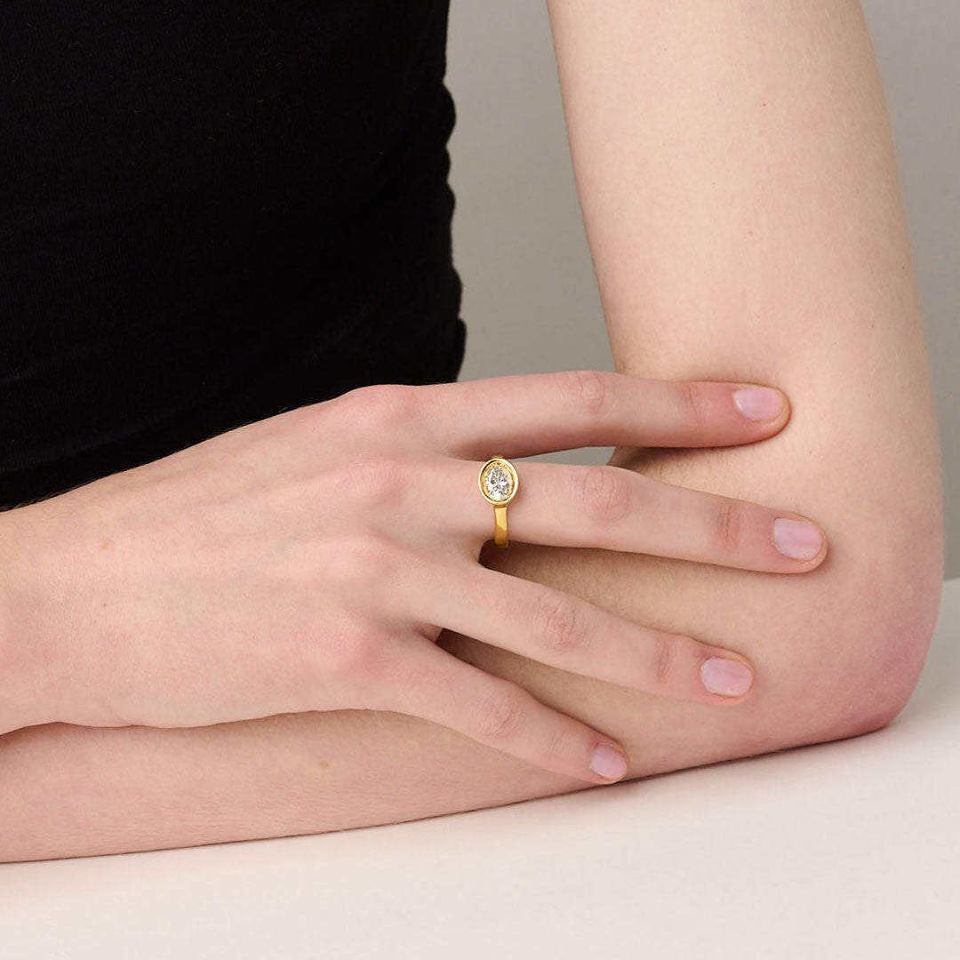 886 Royal Mint Oval Cut Diamond Engagement Ring, 18ct Yellow Gold