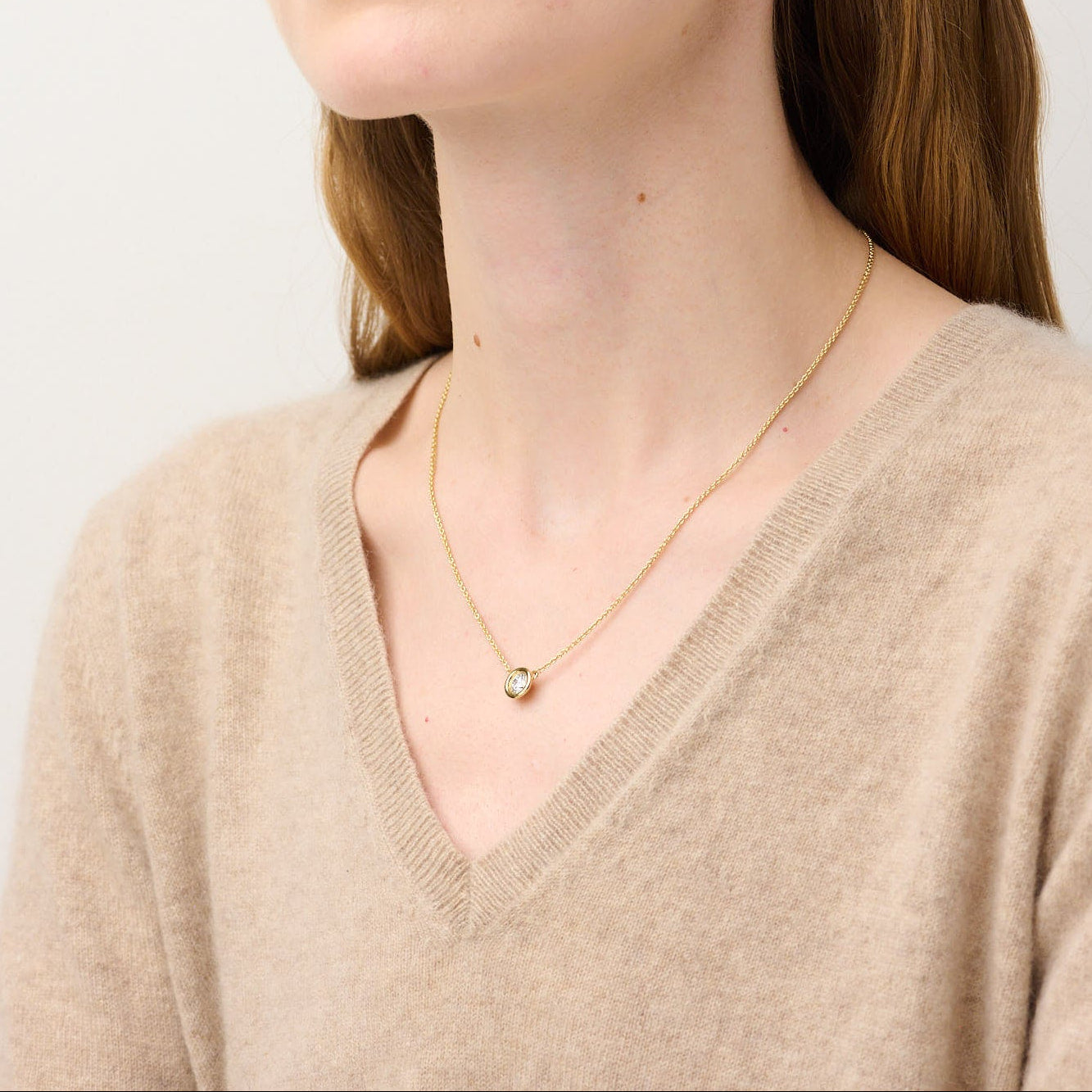 886 Royal Mint Necklaces Frameset Round Diamond Necklace, 18ct Yellow Gold
