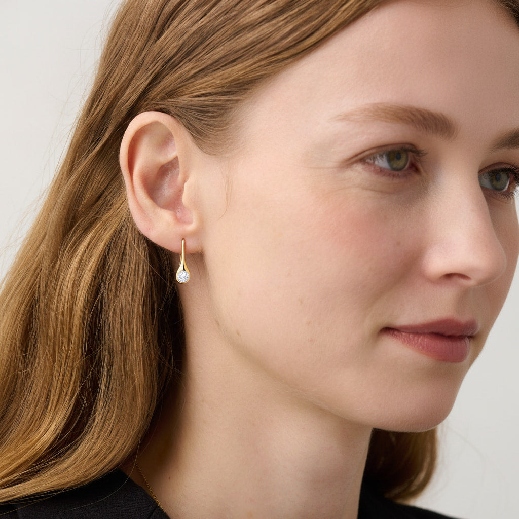 886 Royal Mint Earrings Teardrop Diamond Earrings, 18ct Yellow Gold