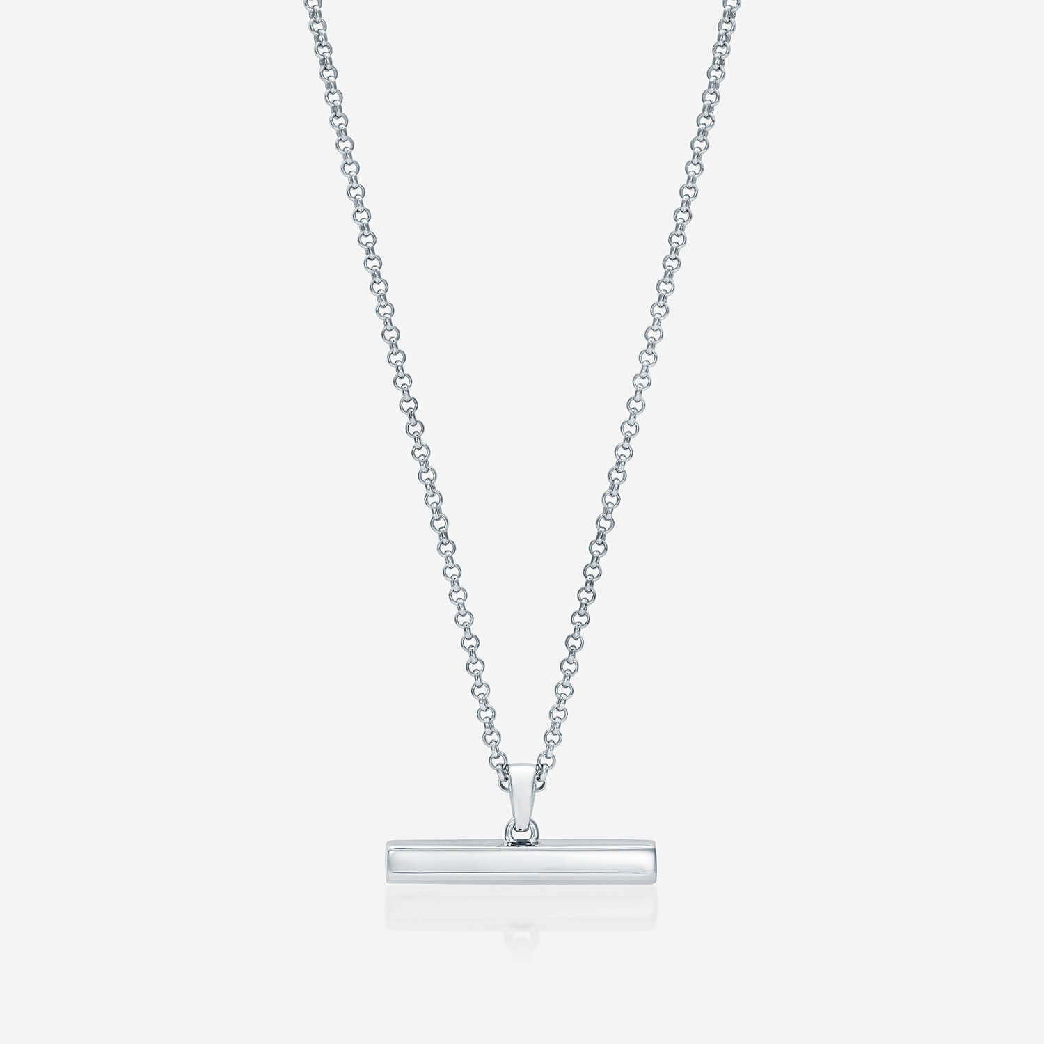 886 Royal Mint Necklaces 886 Pavé T-Bar with Chain in 18ct White Gold