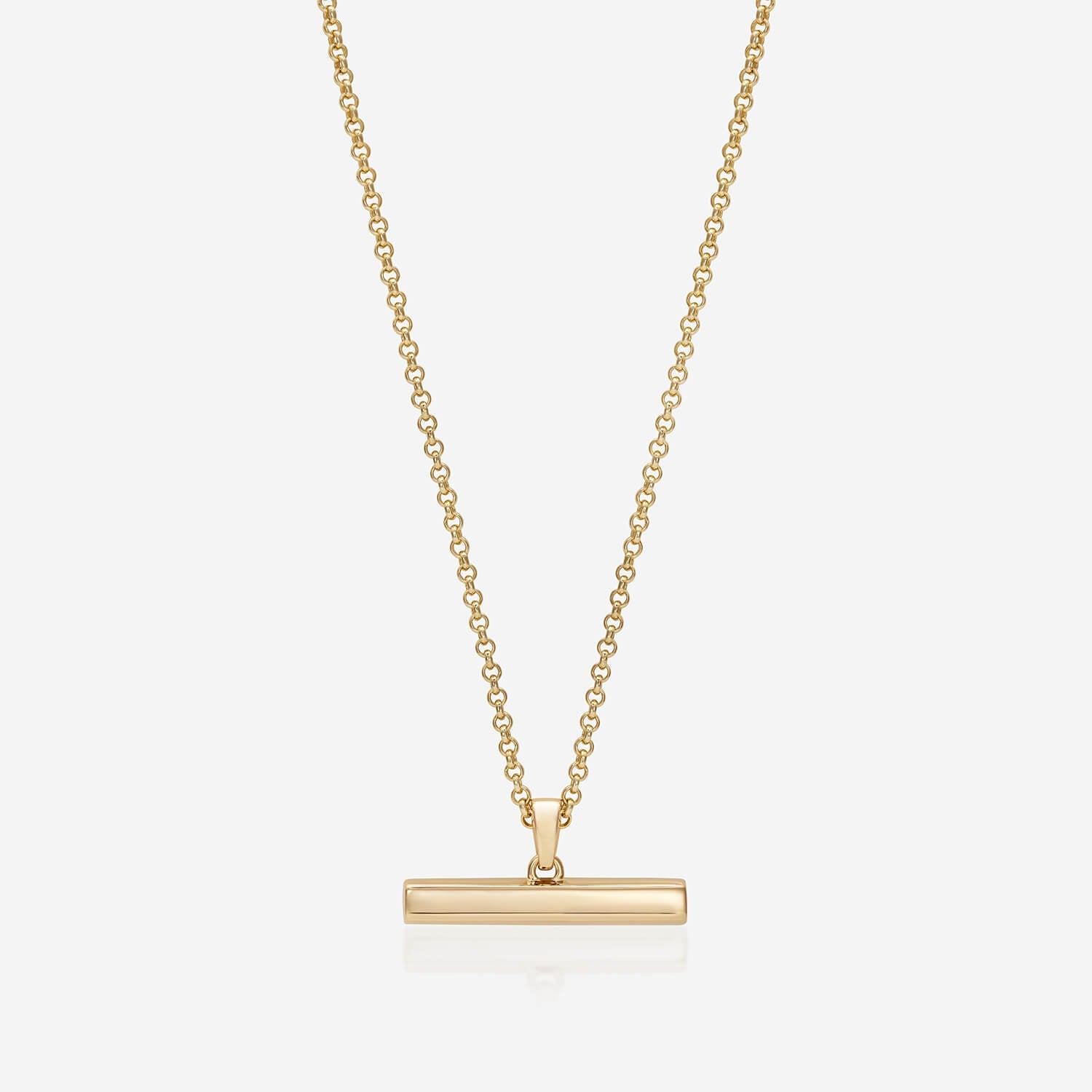 886 Royal Mint Necklaces 886 Pavé T-Bar with Chain in 18ct Yellow Gold
