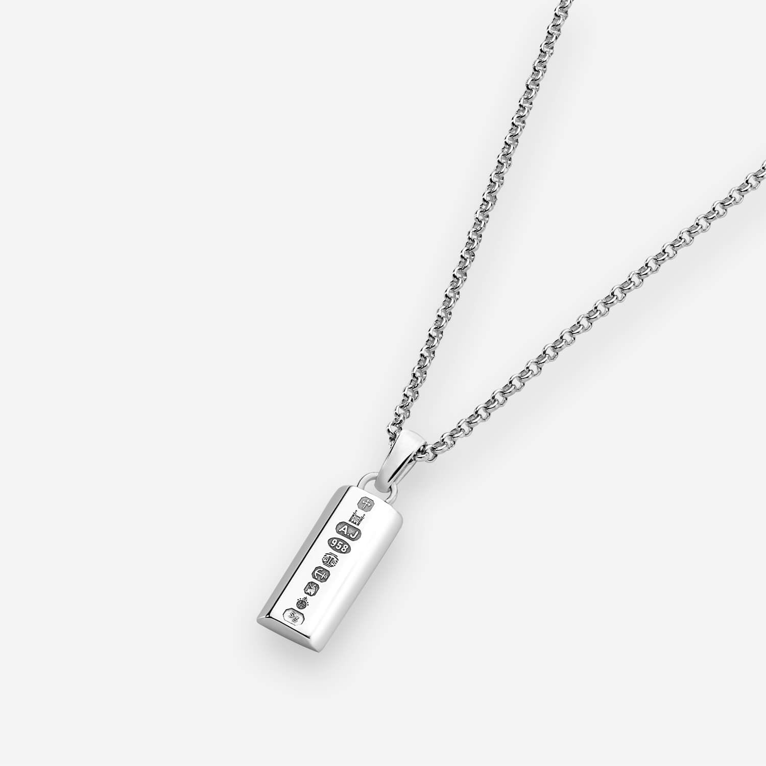 886 Royal Mint 886 Bar Pendant Sterling Silver - Choose Your Chain Length