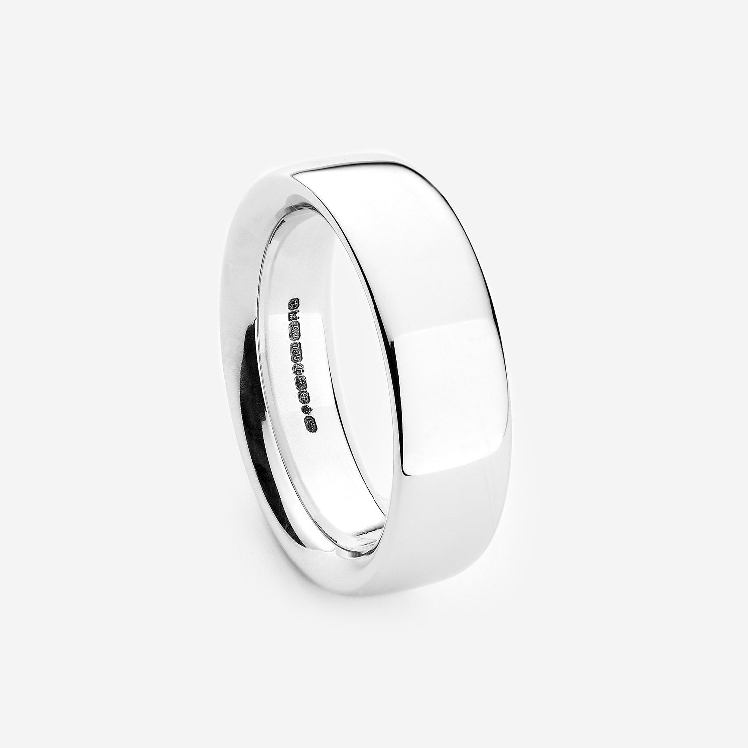 886 Royal Mint Rings 886 Bold Band Ring in 18ct White Gold